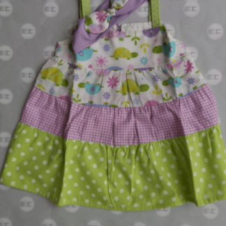 Vestido  tartaruga babado poá e faixa cabelo