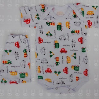 Conjunto body curto ZR estampado Carros