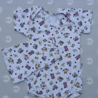 Conjunto body  manga curta ZR estampa corujas