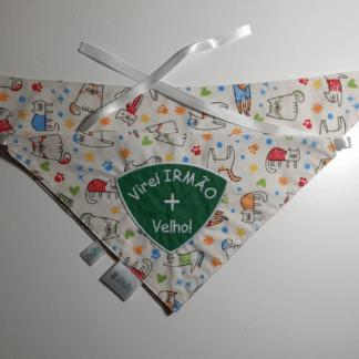 Conjunto bandana bebê e pet gatos iguais