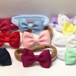 Faixinhas de meia slim com laços coloridos