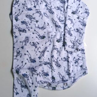 Body longo estampado esqueletinhos