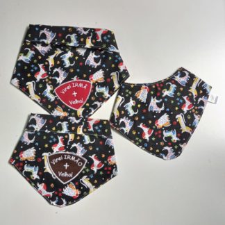 Conjunto com 2 bandanas bebê e pet iguais