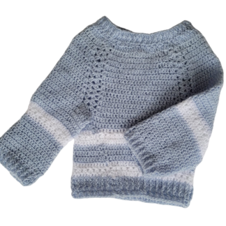 Blusão de crochê azul