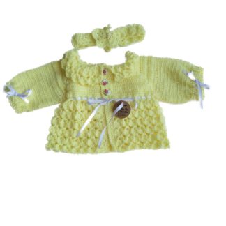 Casaco amarelo crochê