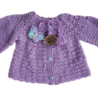 Casaco crochê lilás