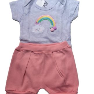 Conjunto bordado arco iris