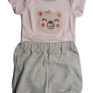 Conjunto bordado ursinha