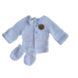 casaco crochê branco