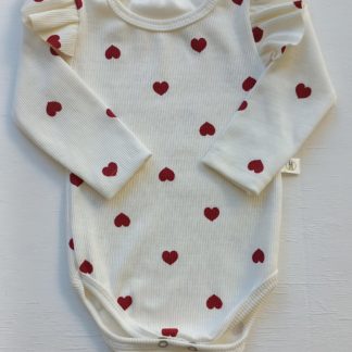 Body corações manga longa