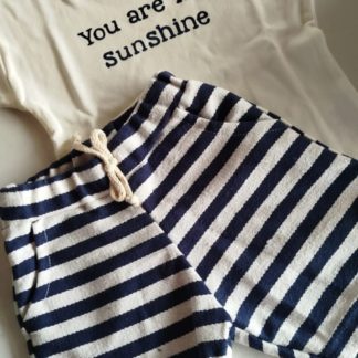 Conjunto 2 peças - bermuda listada e camiseta